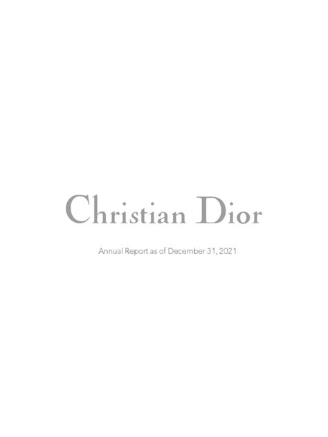 dior geschäftsbericht|christian Dior annual report.